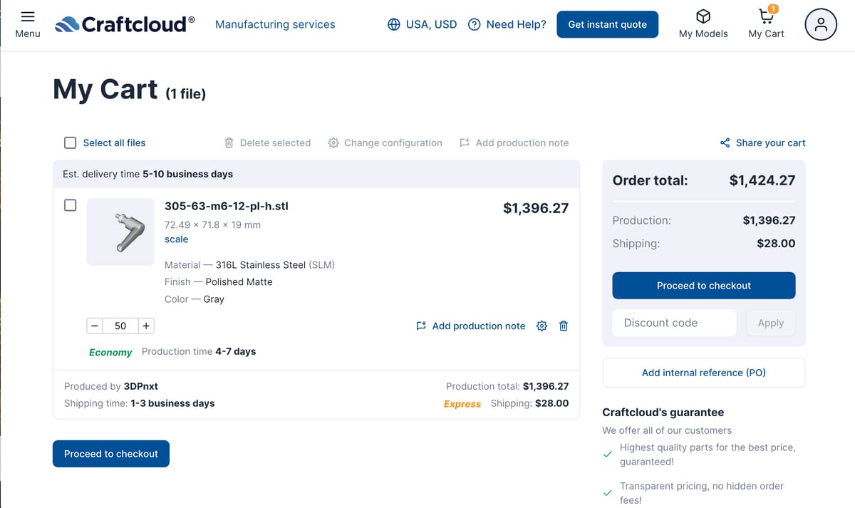 Image of Metal 3D Printing Price Charts: 4 Projects Compared: Overview of Metal 3D Printed Part Order Process