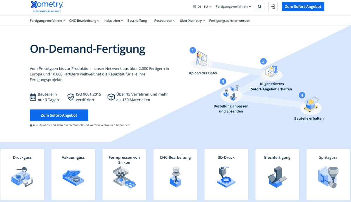 Bild von Die besten 3D-Druck-Services / 3D-Drucke online bestellen: Xometry