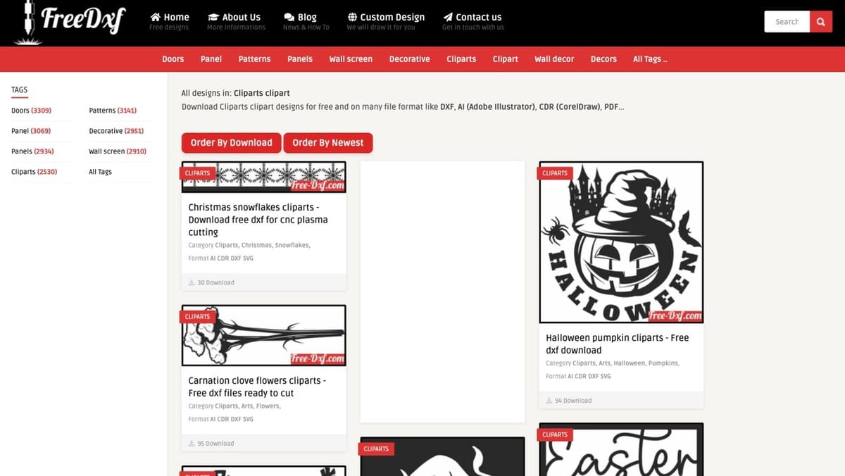 Browse for clipart and graphic elements
