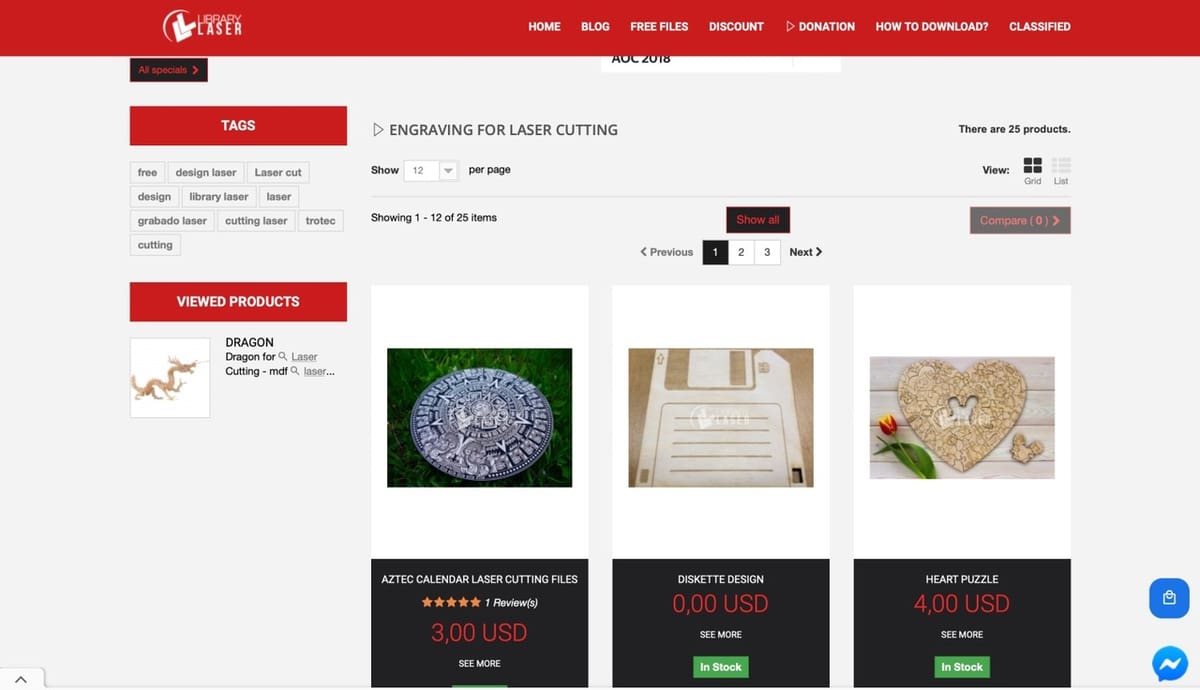 An online shop with some items at a very convenient $0