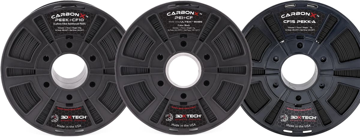 Image of: 3DXTech CF-PEEK, CF-PEKK, CF-PEI