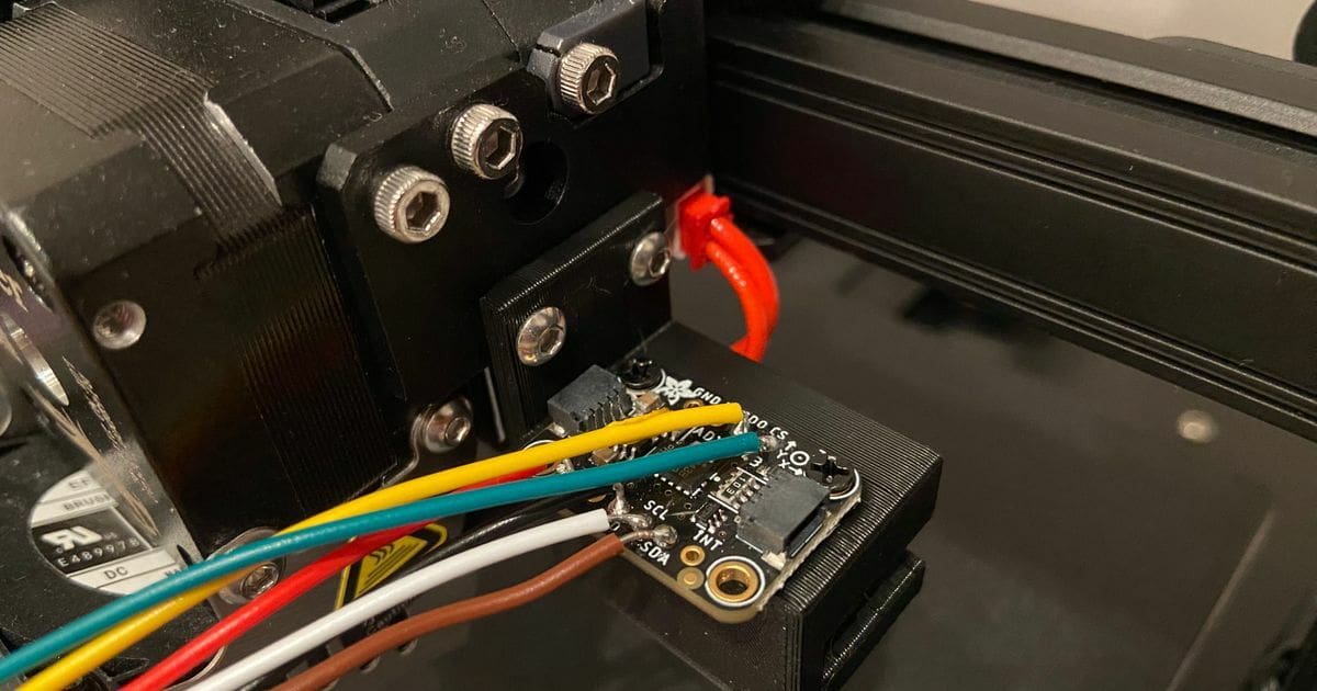 An accelerometer being used to tune input shaper on a Klipperized Ender 3