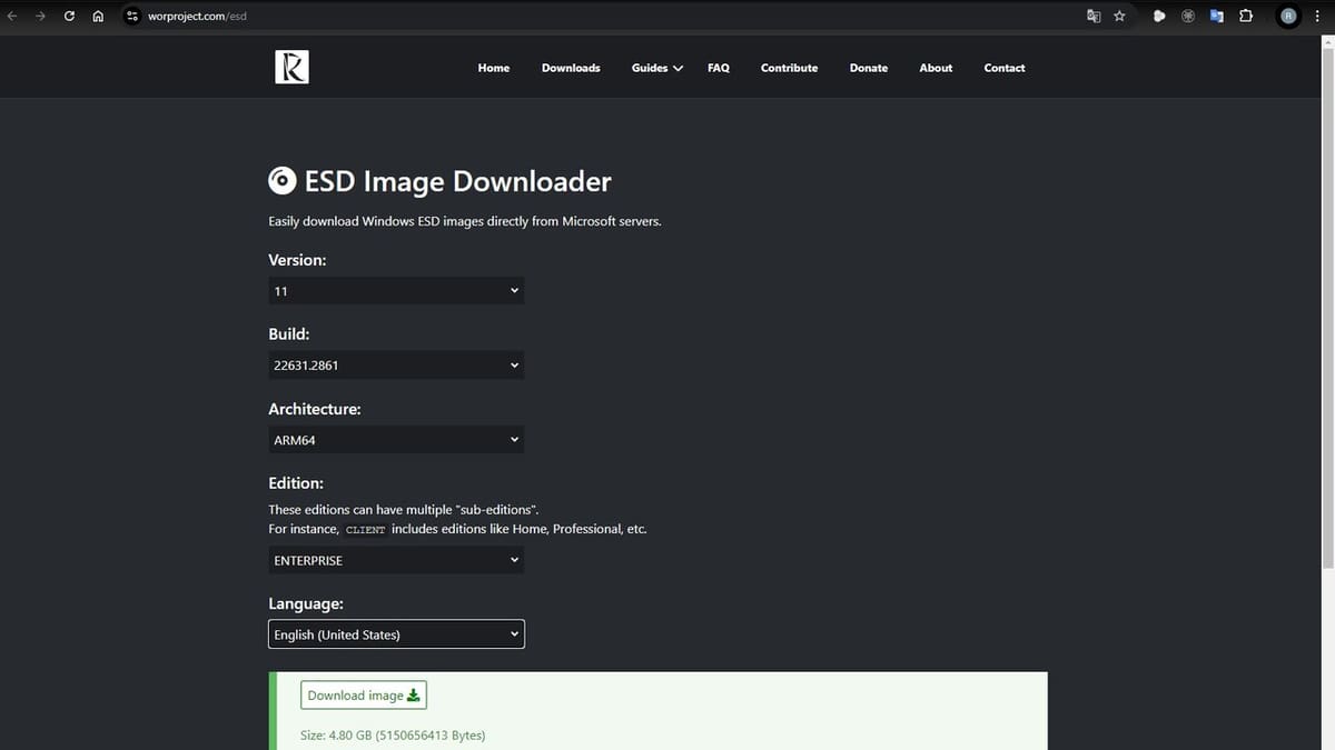 Downloading an official image the simplest way