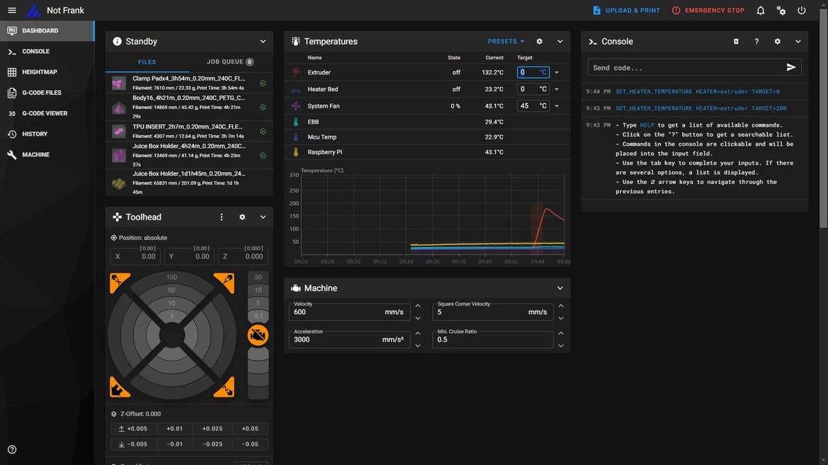Klipper's web interface isn't accessible on the device itself