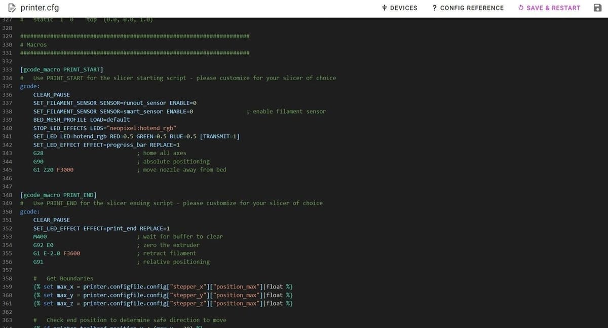 Macros are an extremely powerful tool for customizing your printer's behavior