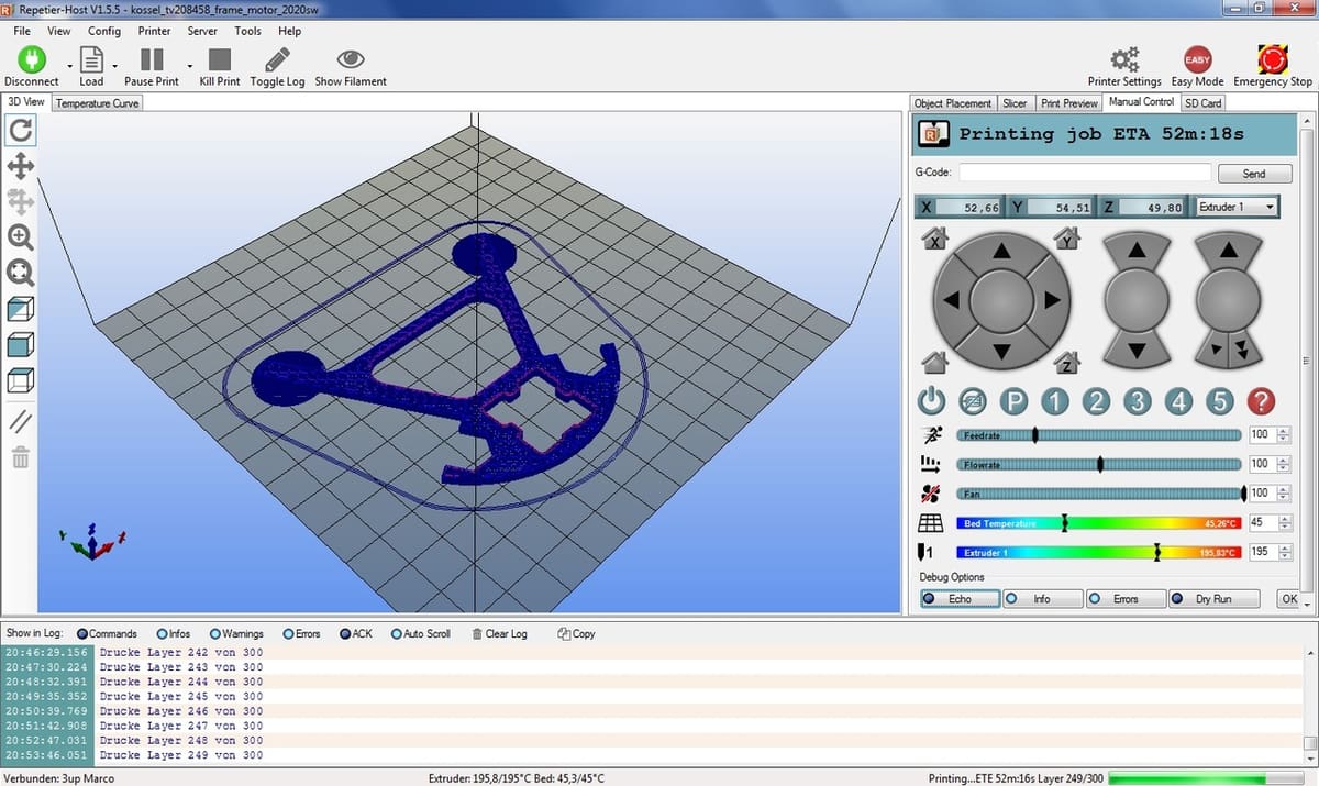 Repetier-Host provides a suite of advanced features