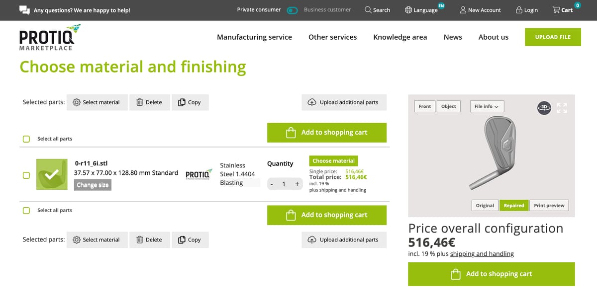 Image of Top Stainless Steel 3D Printing Services: Protiq