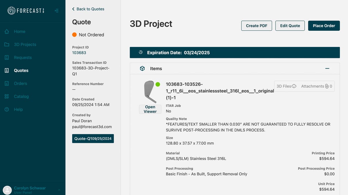 Image of Top Stainless Steel 3D Printing Services: Forecast 3D