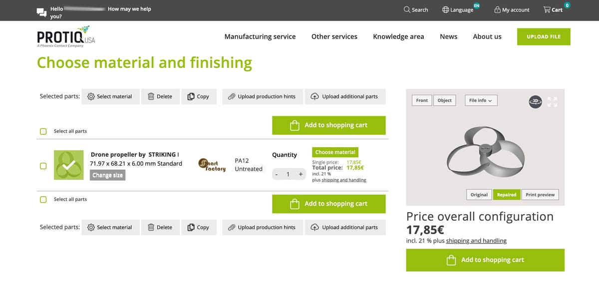 Image of 3D Printing Services for Drone Parts: Protiq