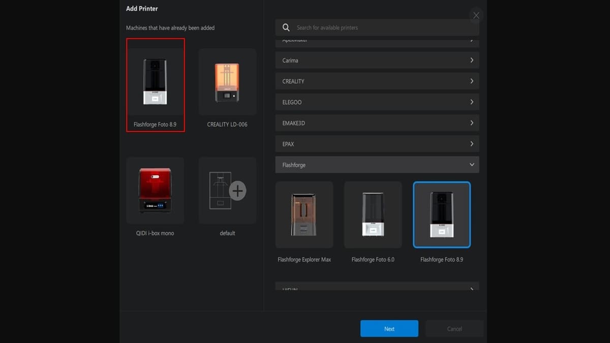 You'll want to pick the correct 3D printer
