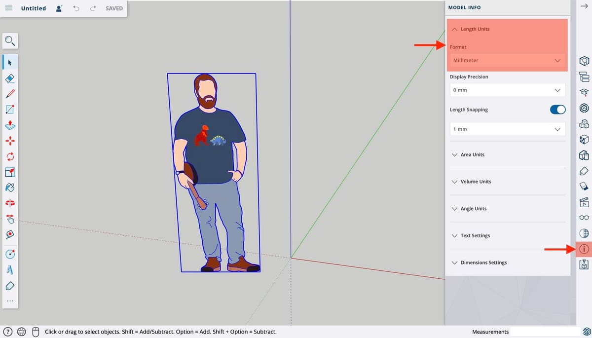 The unit/measurement system can be changed at 