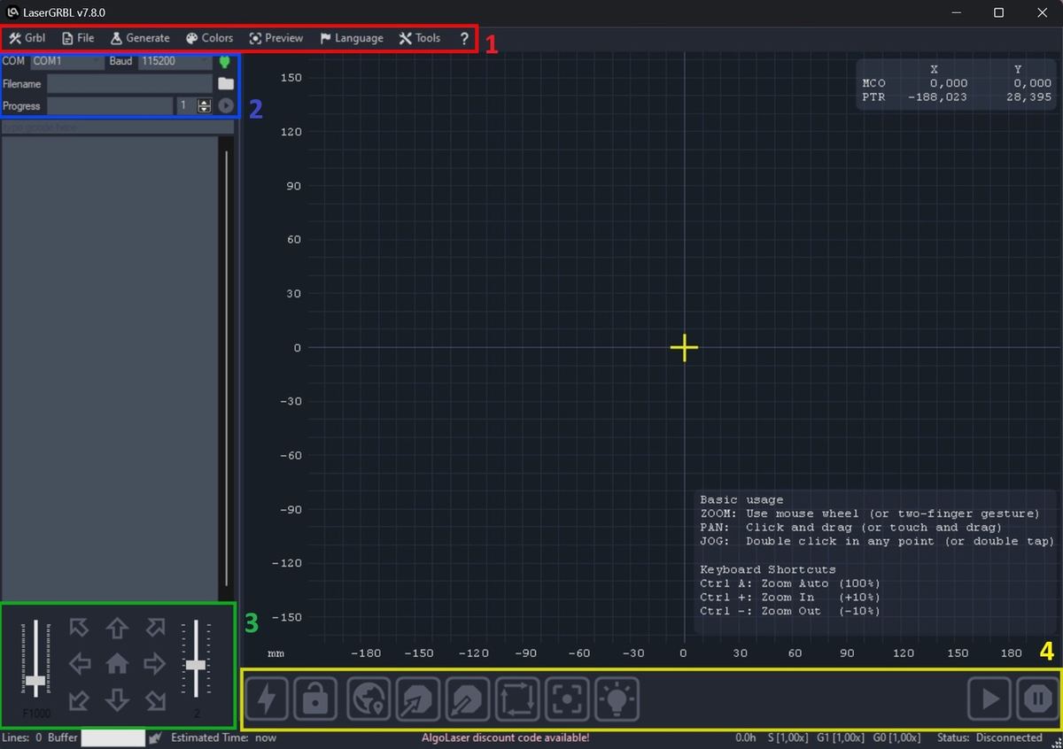 LaserGRBL's UI is pretty simple