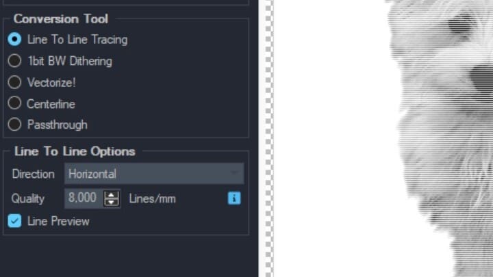 Close-up of the file import pop-up window