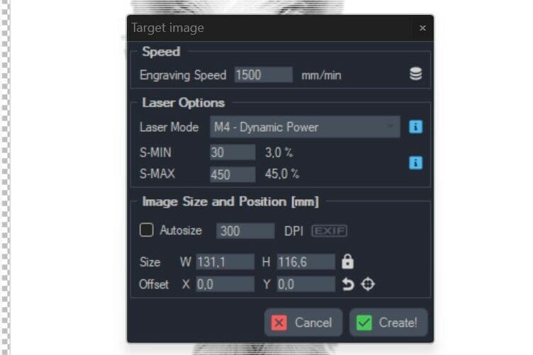 Check your machine to input the right settings