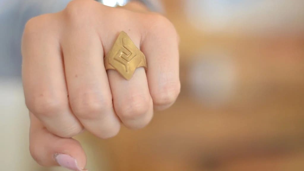 Image of: 8. Mayan Triangles Ring