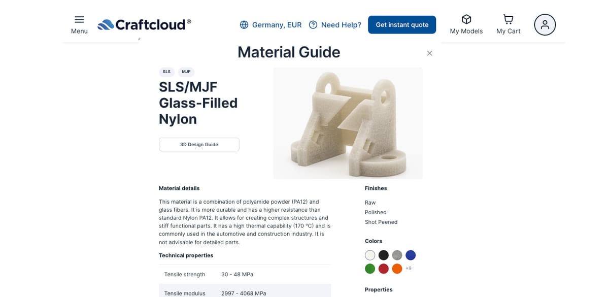 Image of 3D Printing Glass Fiber Materials: Order Glass Filled 3D Printed Parts