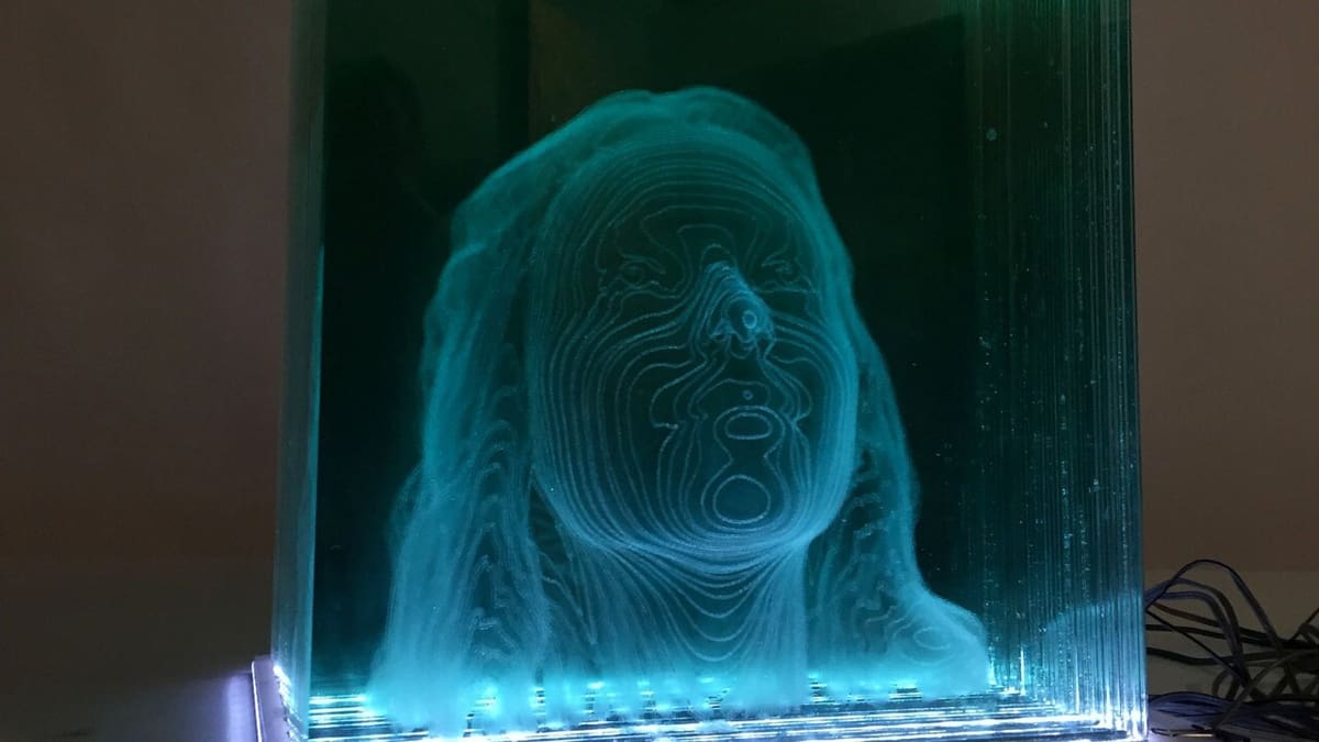Etched glass in sculptures leads to stunning works
