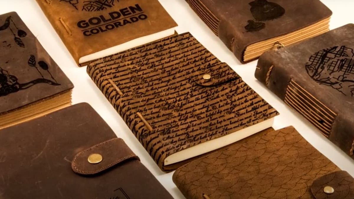 Laser engraved notebooks are a classic maker gift