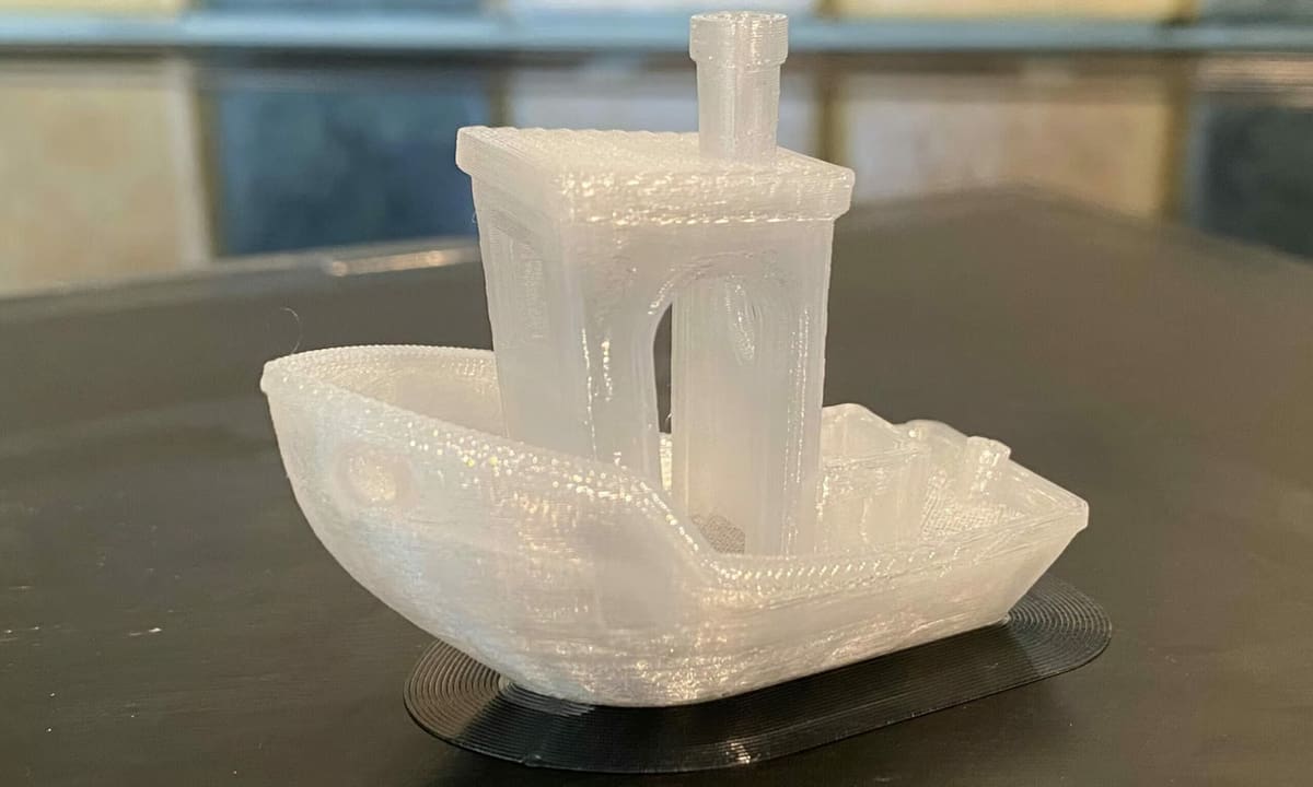 This Benchy was printed with Bambu Lab's transparent PC