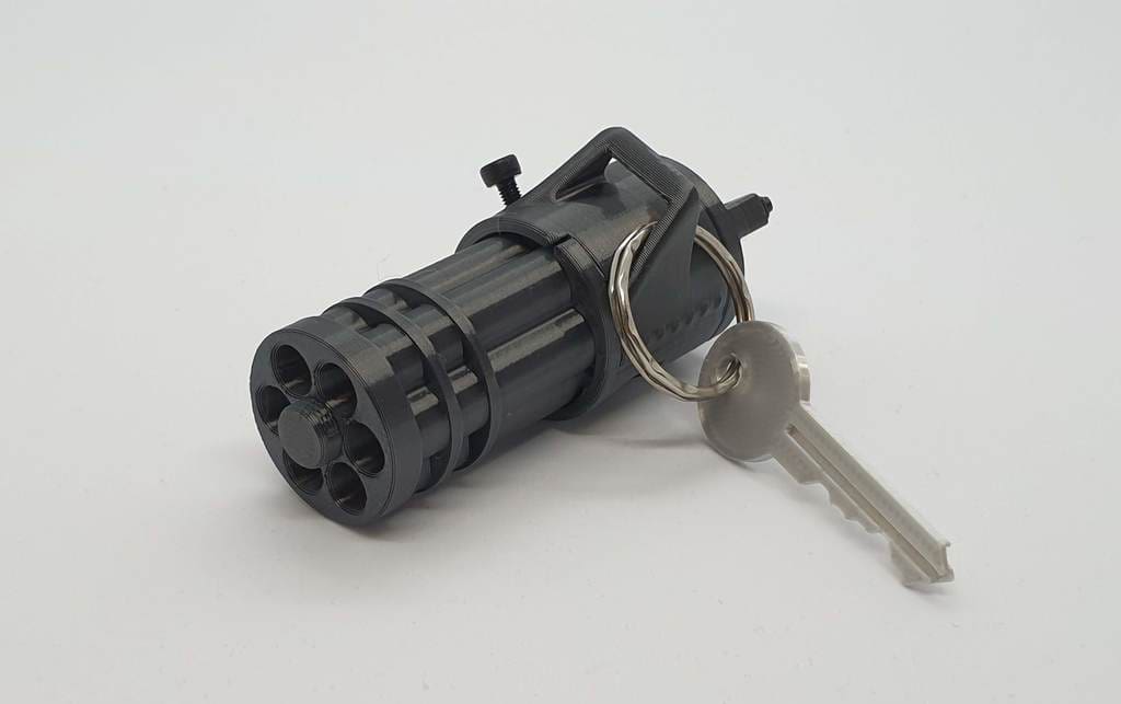 Image of Daily Advent Toy 3D Prints: Minigun Keychain