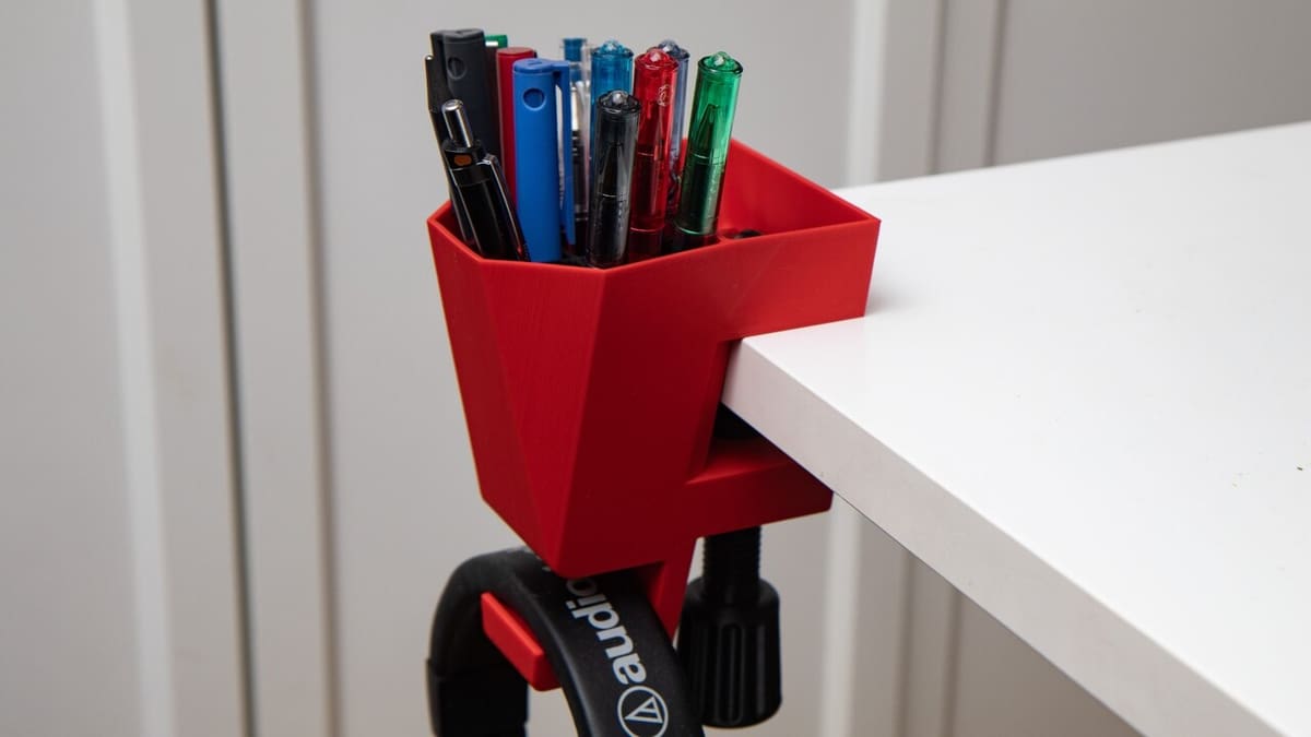 A handy place to store your pens and headset