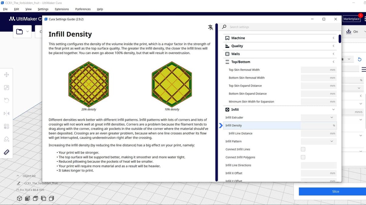 The Settings Guide plug-in explains each print setting in detail