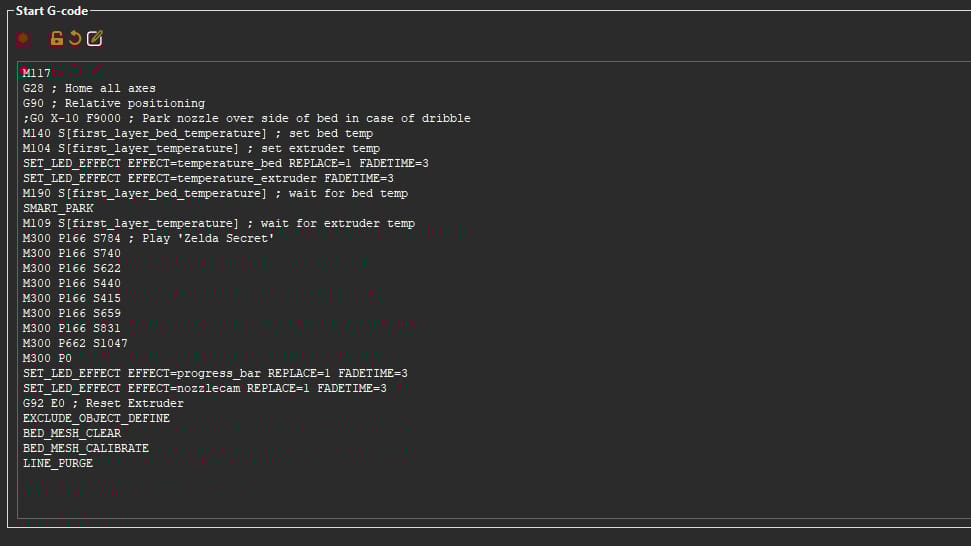 PrusaSlicer conveniently allows you to include custom start G-code directly in the slicer