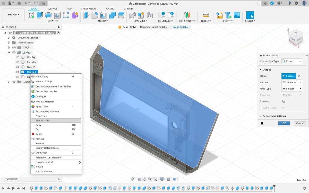 Export parts of your model as individual files