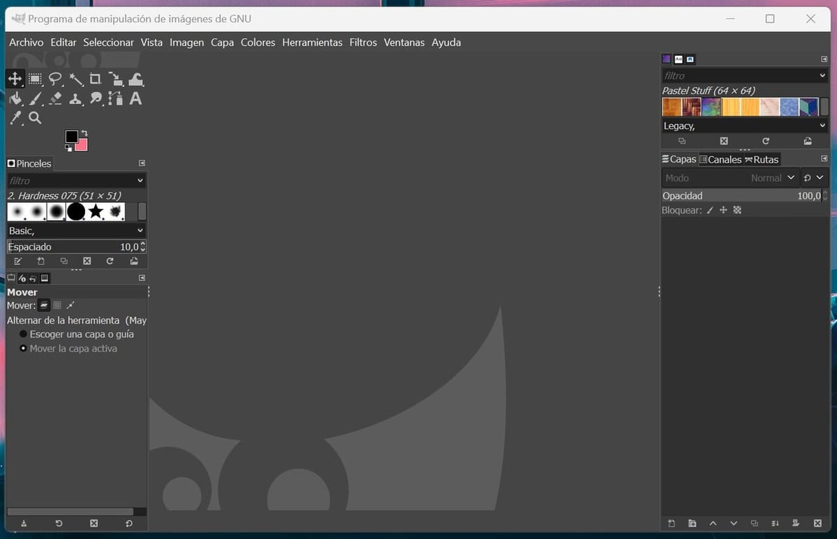 Gimp's UI is decluttered and easy to customize