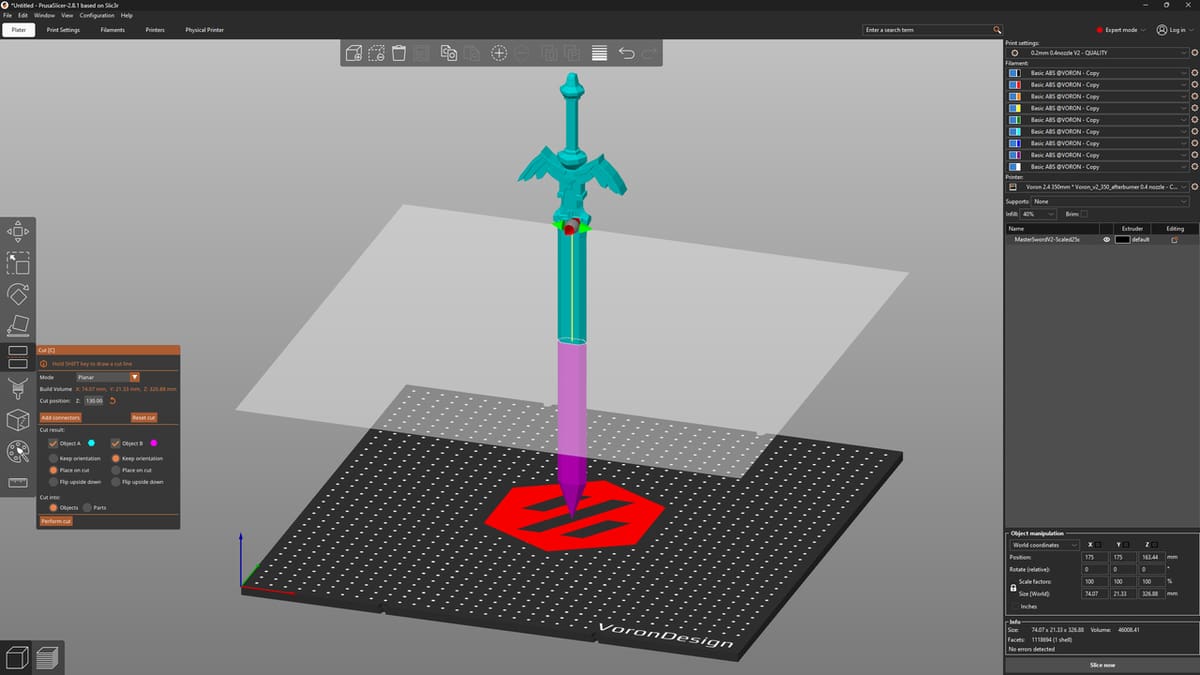 Accuratesly and easily slice your models with Prusaslicer