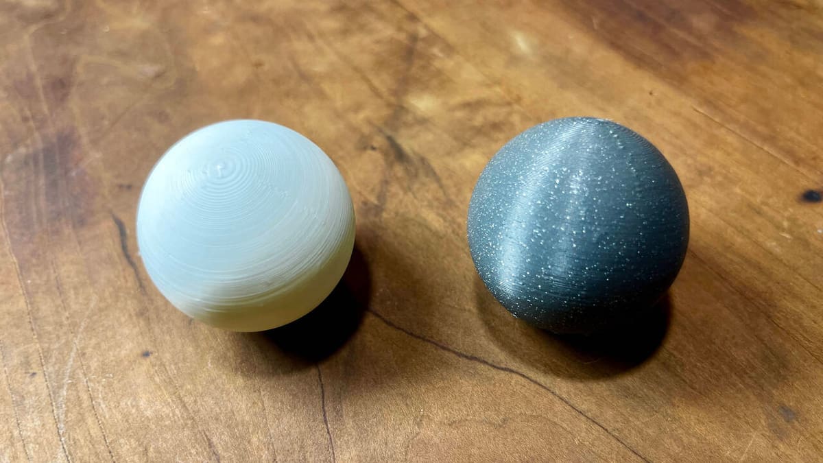 Printing with marbled or speckled filament can help hide layer lines with no post-processing!