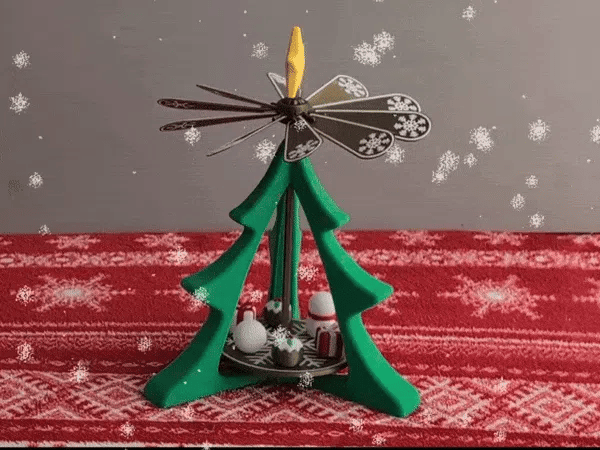 Image of Daily Advent Toy 3D Prints: Heat-Powered Rotating Christmas Tree