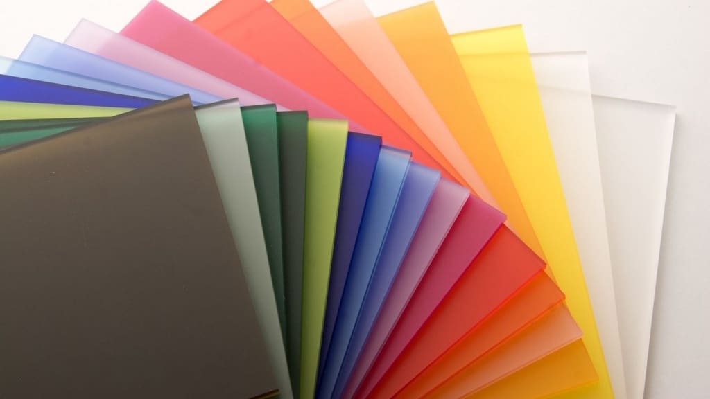 Plastics stores carry a rainbow's worth of etching-friendly acrylics styles