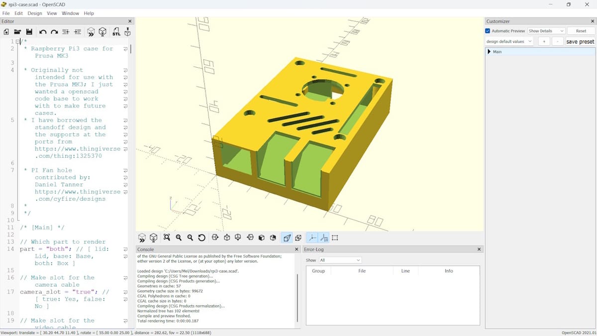 Pi hobbyists have embraced OpenSCAD for parametric case designs