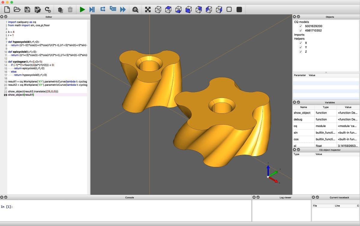 CQ-Editor is the go-to graphic user interface for CadQuery