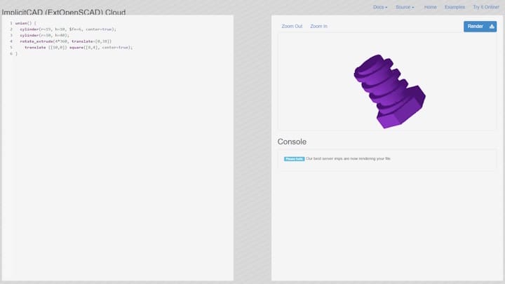 Use ImplicitCAD's Web editor for digital manufacturing files on the fly