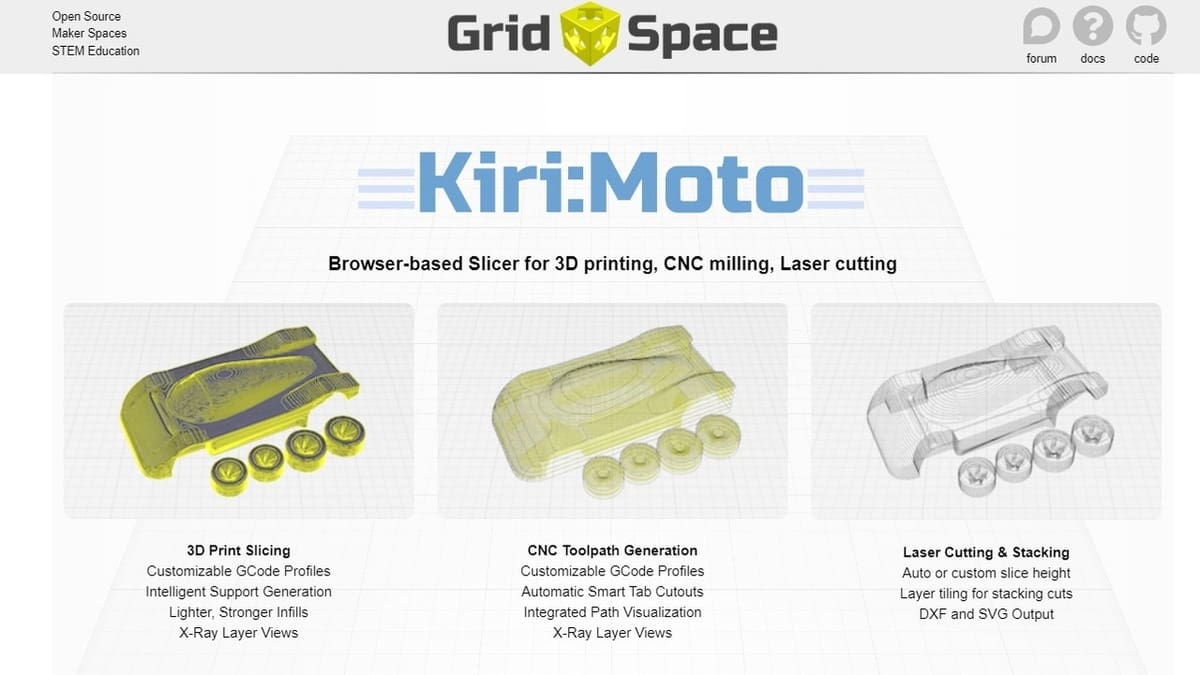 Kiri:Moto is part of a suite of browser-based Maker tools.