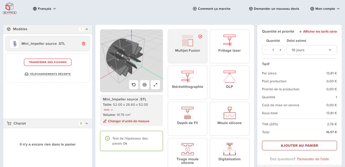 Photo de Service d’impression 3D en ligne français: 3D Prod