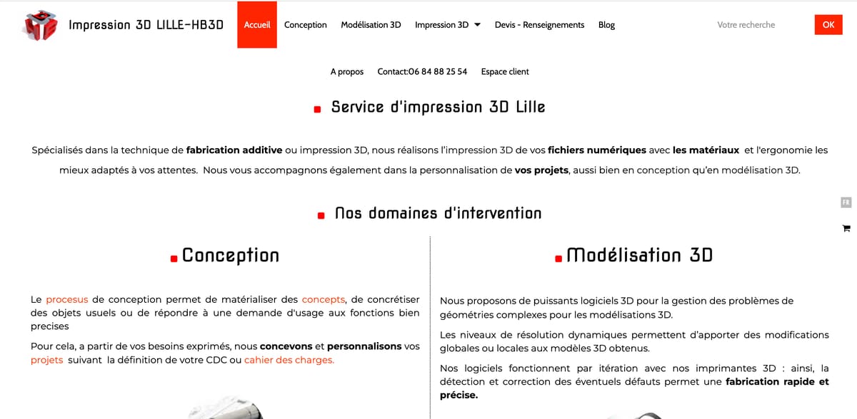 Photo de Service d’impression 3D en ligne français: HB3D Lille