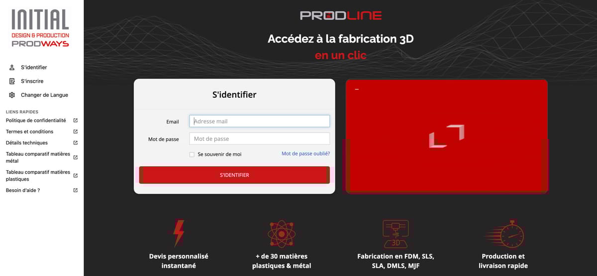 Photo de Service d’impression 3D en ligne français: Initial (Prodways Group)