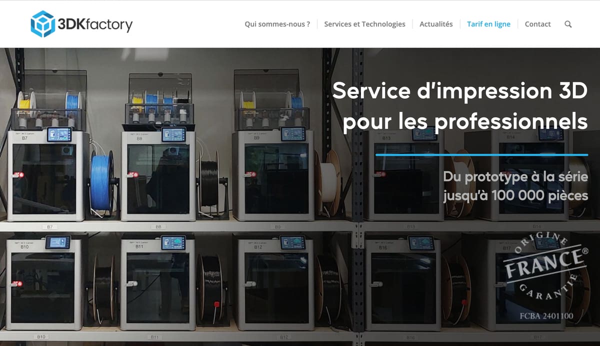 Photo de Service d’impression 3D en ligne français: 3DKFactory