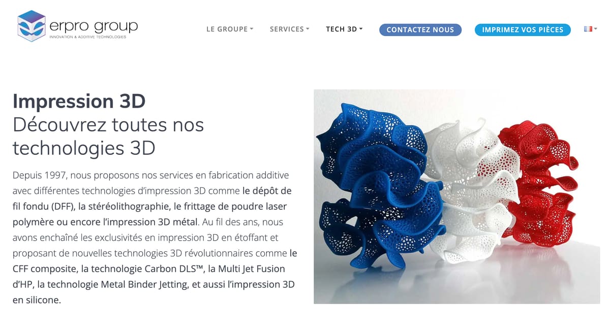 Photo de Service d’impression 3D en ligne français: Erpro Group