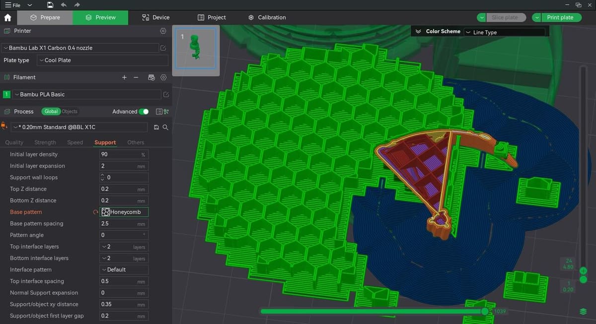 The pattern inside normal supports can be modified