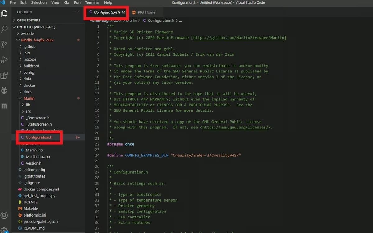 All you need is the Configuration.h file