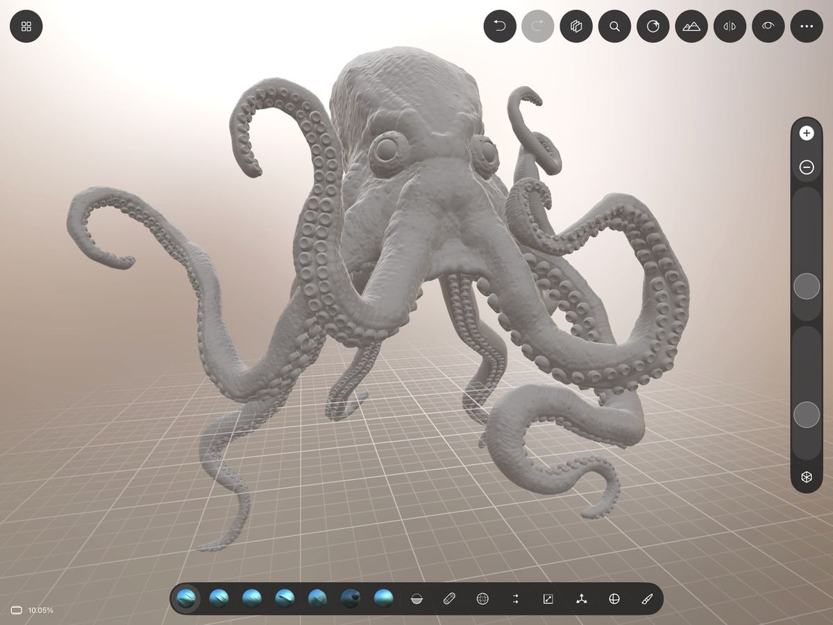 Sculptura uses Voxel-based modeling, not meshes