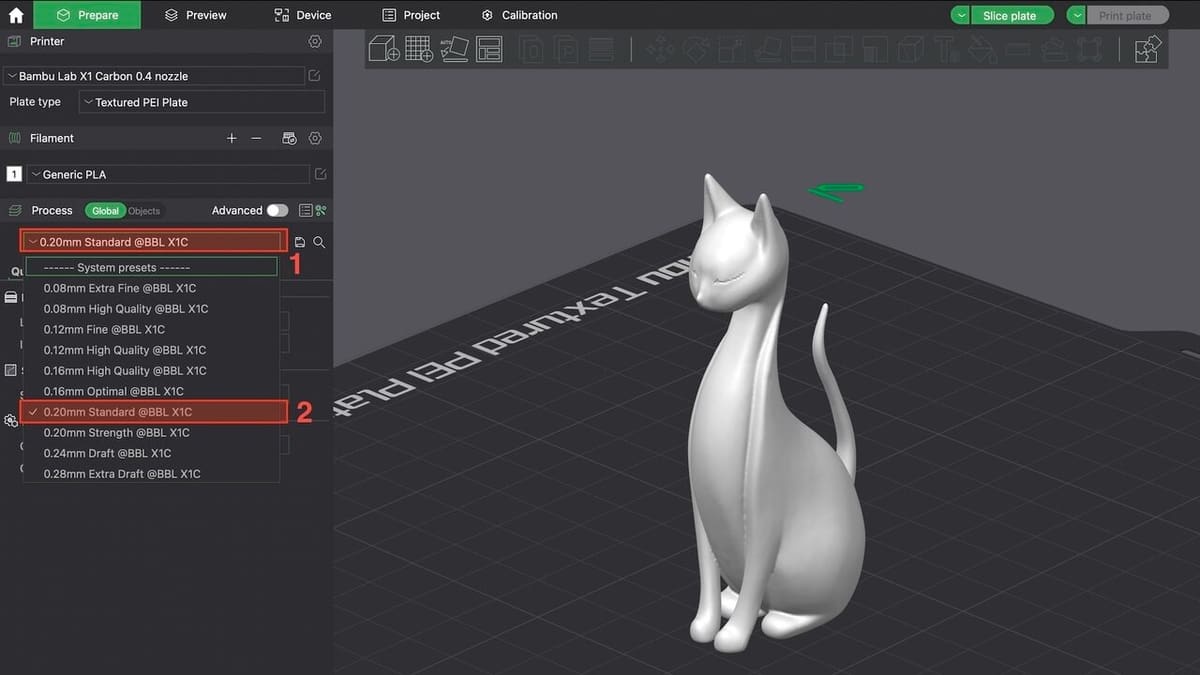 Presets can speed up your slicing workflow
