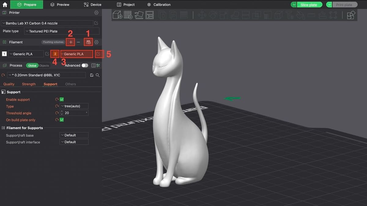 Synchronize the AMS or manually add more filament options