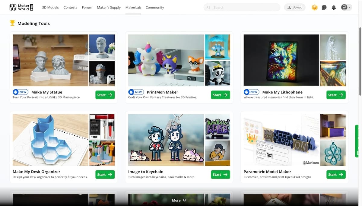MakerWorld features innovative resourses