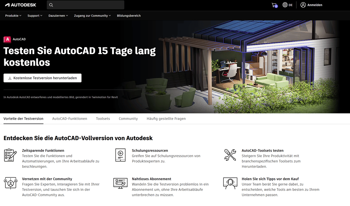 Bild von AutoCAD Kostenlos: Vollversion – Kostenlose 15-tägige Testversion