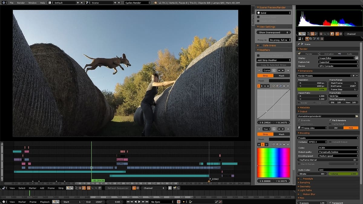 Blender, popular for 3D modeling, is also a video editor